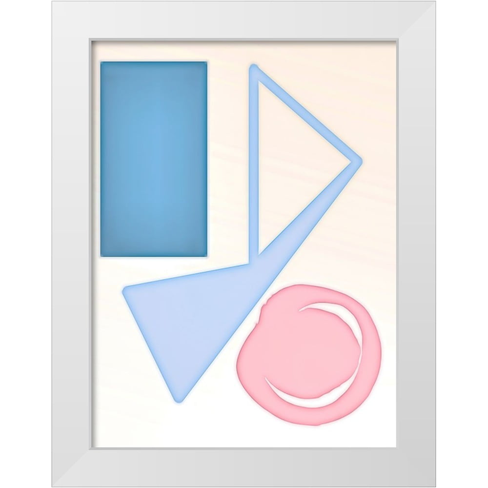 Alpenglow Workshop 25x32 White Modern Wood Framed Museum Art Print Titled - Shapes Askew