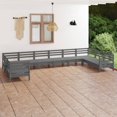 thumbnail image 1 of vidaXL 10 Piece Garden Lounge Set Grey Solid Wood Pine, 1 of 3