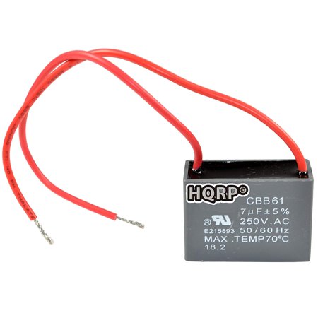 Hqrp Ceiling Fan Capacitor Cbb61 7uf 2 Wire Plus Hqrp Coaster