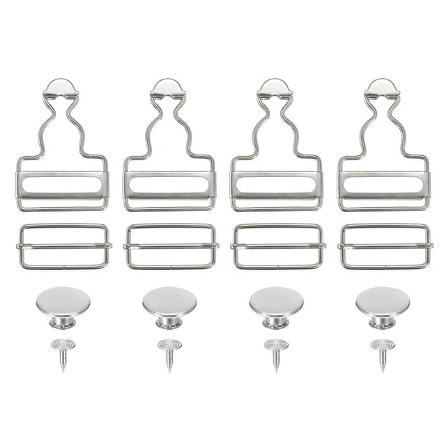 Unique Bargains Boucles de Remplacement pour Bretelles Rétro Ton Argent, 6 Ensembles