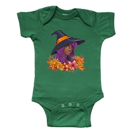 

Inktastic Witch with Autumn Flowers and Leaves Gift Baby Boy or Baby Girl Bodysuit