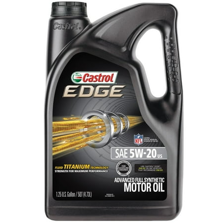 Castrol EDGE 5W-20 Full Synthetic Motor Oil, 5 QT - Walmart.com