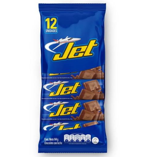 Chocolatina Jet (Pck of 3 12 count per pck) a Colombian Chocolate candy bar snack dulce