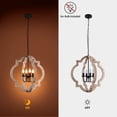 thumbnail image 5 of UHG 4-Light Orb Chandelier, Rustic Farmhouse Candle Flush Mount Ceiling Light Fixture, Handmade Wood Pendant Lighting for Dining&Living Room Bedroom Hallway Kitchen Island Foyer Closet, 5 of 6