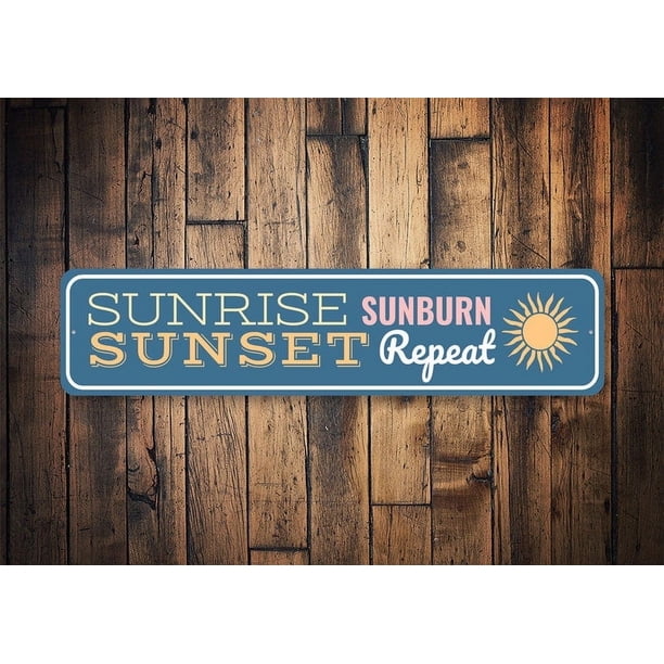 (Metal de aluminio) Letrero divertido de playa con texto en inglés "Brooklyn Beach", letrero con texto en inglés "Sunburn Beach", humor sobre quemaduras solares, regalo divertido para la playa,