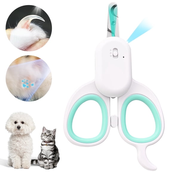 Cat Nail Clipper with Light, Pet Claw Trimmer for Grooming, Non-Slip Handle for Cats Dogs and Small Pets