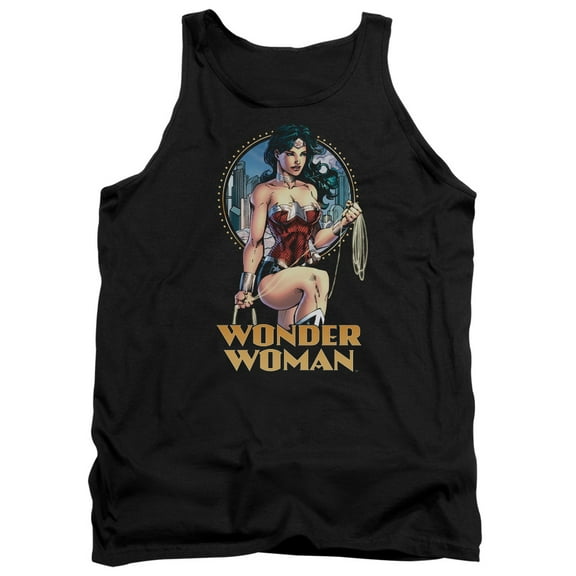 JLA Justice League City Warrior Adult Tank Top Black