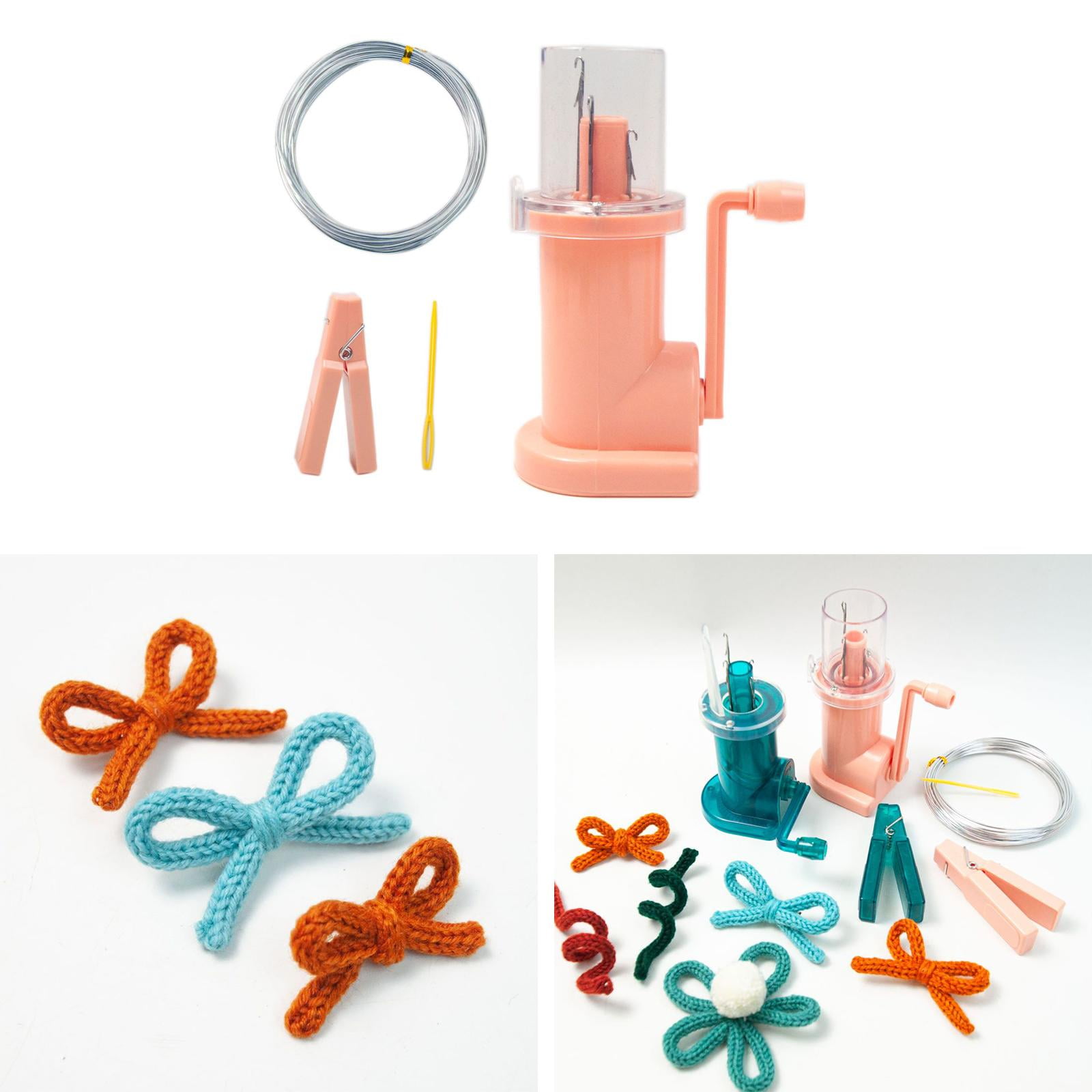 FVDPWYE Hand Knitting Machine Knitting Mill Machine Hand Operated PP Household for Pink