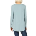 thumbnail image 1 of Women & Plus(S-3X) Relaxed Fit Long Sleeve V-Neck Round Hem Jersey Tee Shirt Top (Single & Multi-Packs Available), 1 of 5