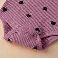 thumbnail image 5 of Fesfesfes Girls Casual Ribbed Long Sleeve Romper Set Heart Print 3 Piece Outfit Playwear Soft Everyday, 5 of 7