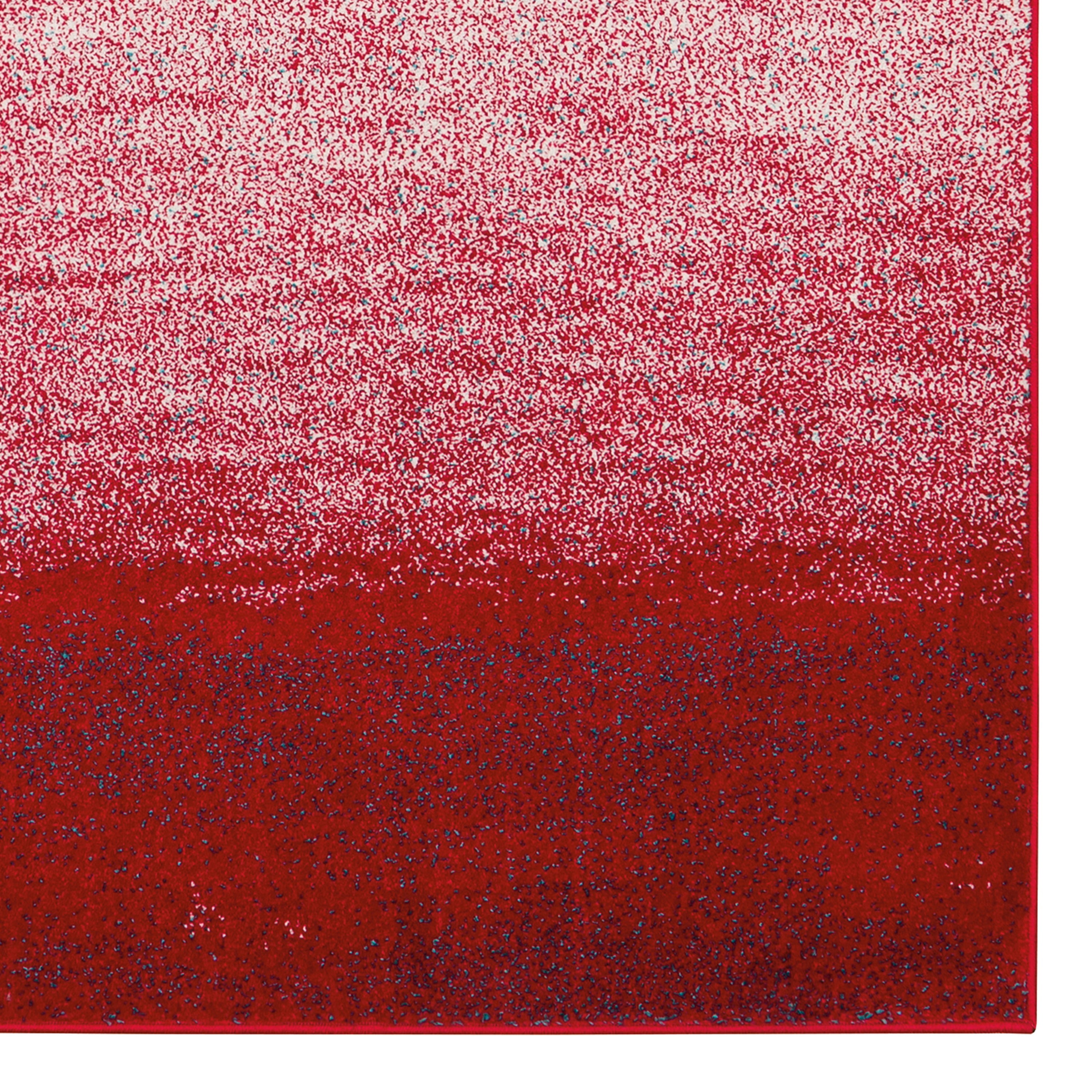 Ombre Red Area Rug 5 x 76" Modern Indoor Carpet Machine Made Gradient Design