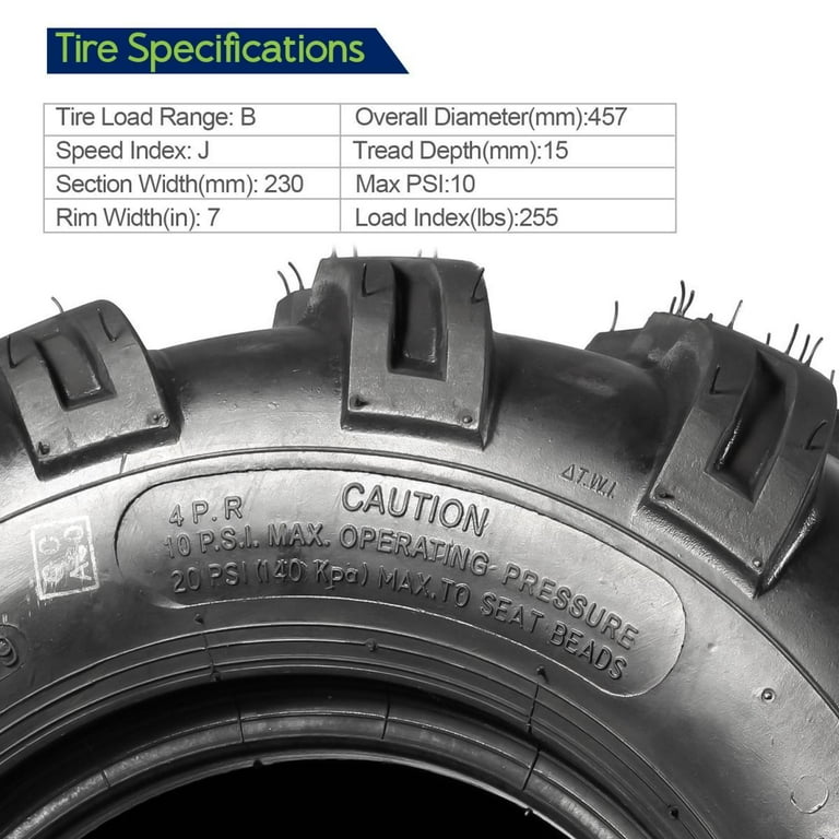 MaxAuto Sport ATV Tires 18x9.5-8 Lawn Mower Tires ATV UTV Off-Road Tires  Knobby Sport Golf Cart Tractor Turf Tire 18x9.50x8 All-Terrain 4PR P311 Set 