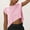 Pink, variant on LADIGASU Women's Casual Solid Color Short Sleeve Round-Neck Blouses Shirts