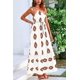 thumbnail image 3 of Vestido PRETTYGARDEN Maxi Floral Bohemio de Un Hombro Blanco Talla L, 3 of 8