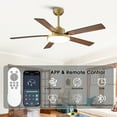 thumbnail image 4 of 52" Modern Gold DC Motor Smart Ceiling Fan with Integrated LED Light and Remote,App Control, 4 of 17