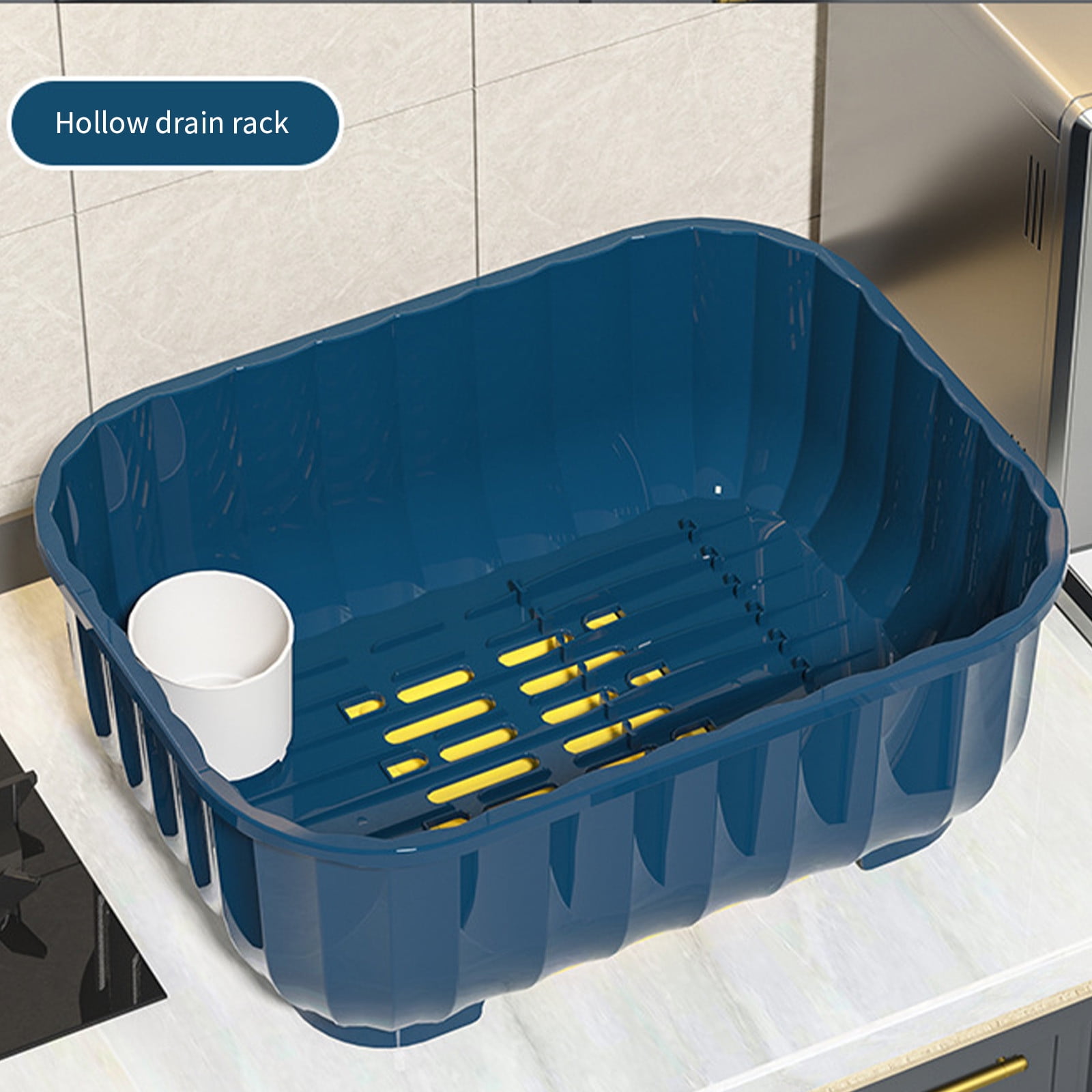 Miogawg Dish Drying Rack, Dish Racks For Kitchen Counter, Drain Board With Lid Cover, Nursing Bottle Holder, Kitchen Plate Cup Tray Cutlery Drainer, Space-Saving Cabinet