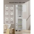 thumbnail image 5 of Gizoon 67" H Tall Bathroom Cabinet, Storage Cabinet with 2 Doors & Drawer, Narrow Linen Tower Freestanding Adjustable Shelves for Home, Kitchen, Versatile, Anti-Tipping, White, 5 of 8