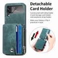 thumbnail image 4 of Dteck Galaxy Z Flip 4 Wallet Case with Card Holder【2 in 1 Detachable】【Zipper Wallet】, Slim Fit Retro PU Leather Protective Flip Phone Cover for Samsung Galaxy Z Flip 4 5G 2022, Green, 4 of 12