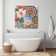 thumbnail image 3 of Boho Floral Wall Art Painting on Canvas, Bohemia Colorful Mandalas Botanical Flower Canvas Art Home Prints Wall Art Framed Modern Artwork for Living Room Bedroom Wall Decor 16x16in, 3 of 9