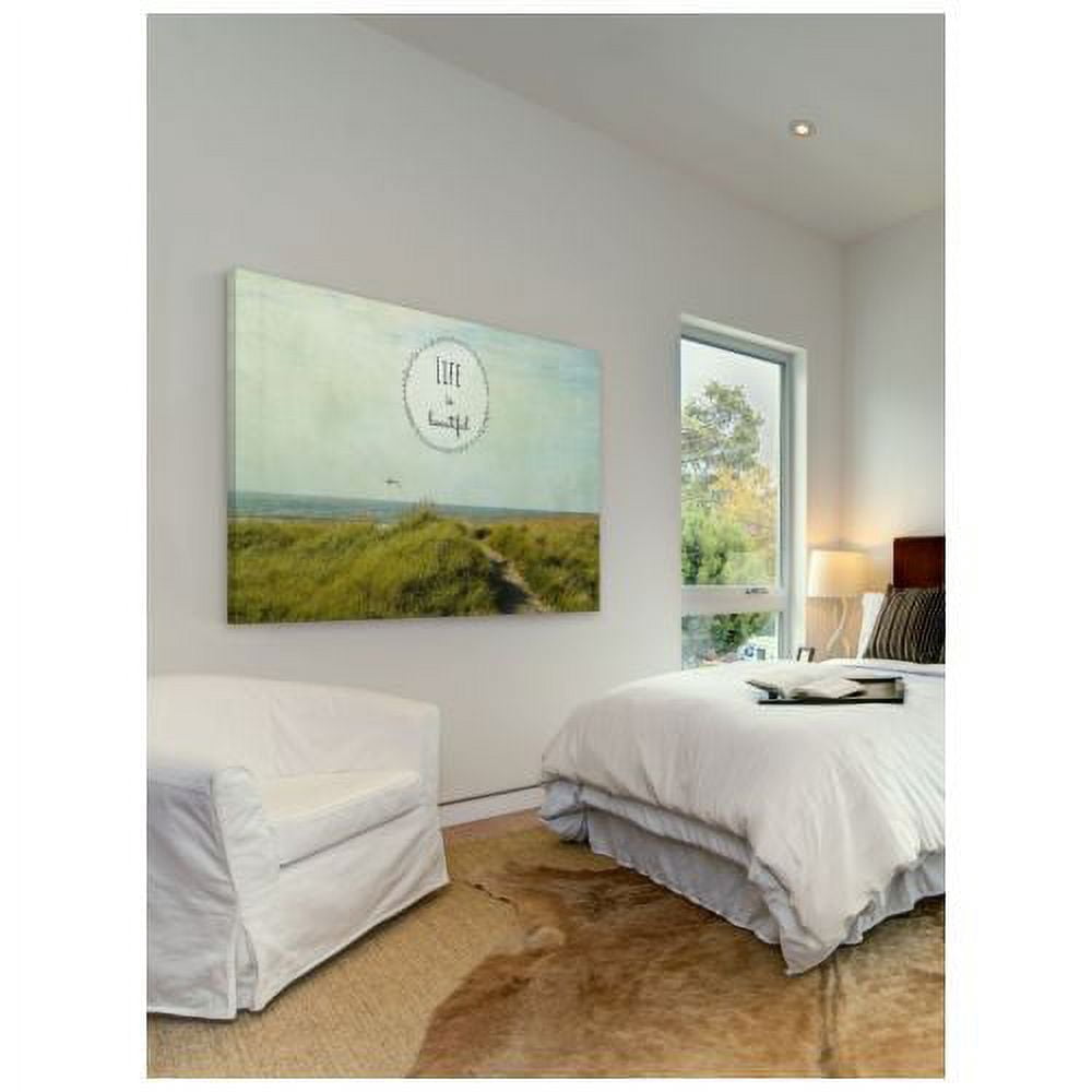 "Life Is Beautiful 2 Text" Painting Print on Wrapped Canvas