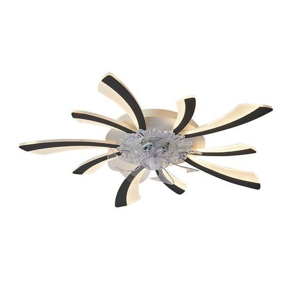 Black Modern Ceiling Fan With Led Light Remote 3 Speeds Dimmable For Bedroom Kitchen Living Room