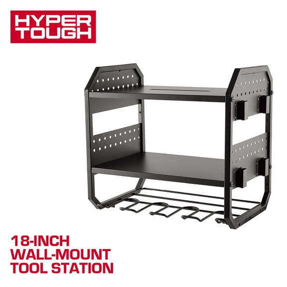 Hyper Tough 18 in Wall Mount Power Tool Station, Black
