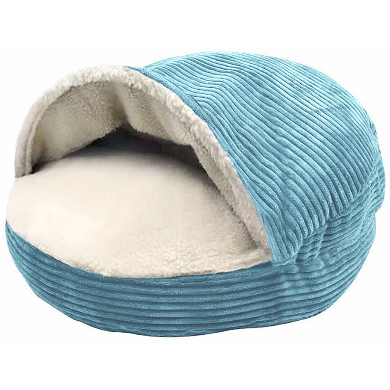 Precious Tails Plush Corduroy And Sherpa Lined Pet Cave Bed