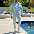 thumbnail image 6 of Solid Long Sleeve Jacket Drawstring Pants Set (M, LightFawnBeige), 6 of 6