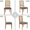 thumbnail image 3 of French Decor Chairs Set of 2, Louis Dining Chairs with Square Rattan Backrest and Exquisitely Carved Solid Wood Frame for Living Room, Kitchen, Restaurant,Gray, 3 of 11