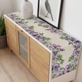 thumbnail image 4 of Purple Flowers Table Runner - 90 Inch Long, Kitchen Dining Table Runner Dresser Scarves, Spring Leaves Floral Plants Beige Farmhouse Decor for Coffee Tables Wedding Party Banquet, 4 of 8