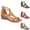 Brown, variant on Clearance VerPetridure Women's Plus Size Sandals Summer Casual Zipper Round-Toe Wedge Sandals