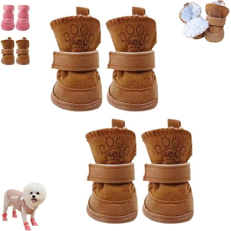 Chewie Cozy Winter Shoes  Getchewie Winter Dog Shoes  Small Dog Outdoor Shoes Waterproof  Anti-Slip Dogs Boots & Paw Protector for Winter  Doggie Shoes for Small  Medium Dogs (Brown L)
