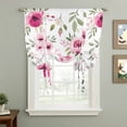 thumbnail image 2 of Pink Roses Tie Up Curtains for Windows, Adjustable Balloon Window Shades, Romantic Flowers Leaves Vintage Country Kitchen Window Treatments Adjustable Roll Up Curtain for Basement/Nursery 52"x45", 2 of 8