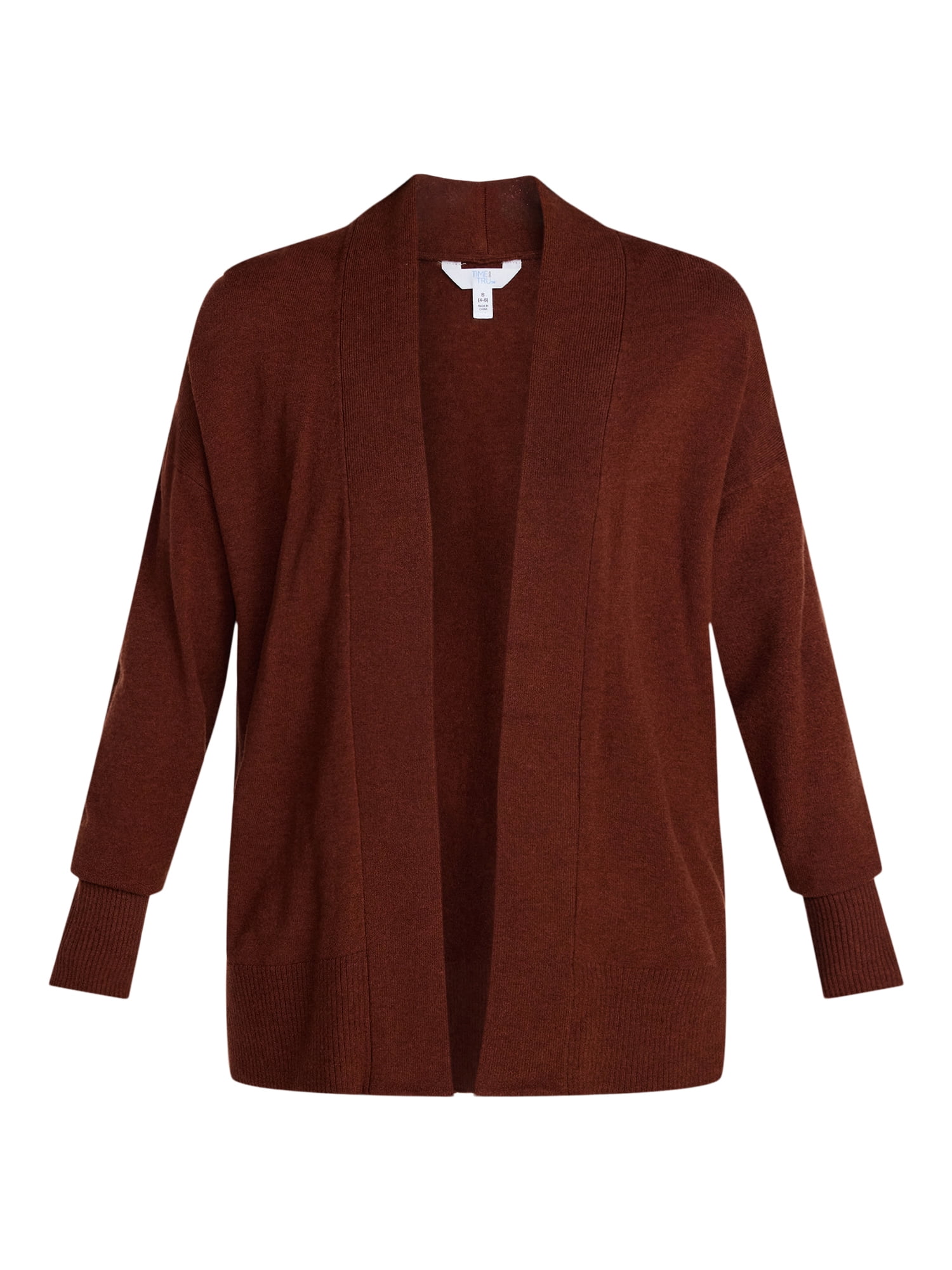 Time and Tru Open Front Cardigan Missy, size XS to XXXL