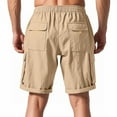 thumbnail image 7 of Men's Cargo Shorts Elastic Waistband with Drawstring Pockets Lightweight Breathable Knee Length Cargo Shorts for Men, 7 of 7