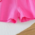 thumbnail image 4 of Gubotare Girls Clothing Sets Athletic Girls Shorts Set Short Sleeve Striped Tops and Shorts with Pockets 2 Pcs Outfits Summer Sport Tracksuits (Pink,Size 3-4 Years), 4 of 9
