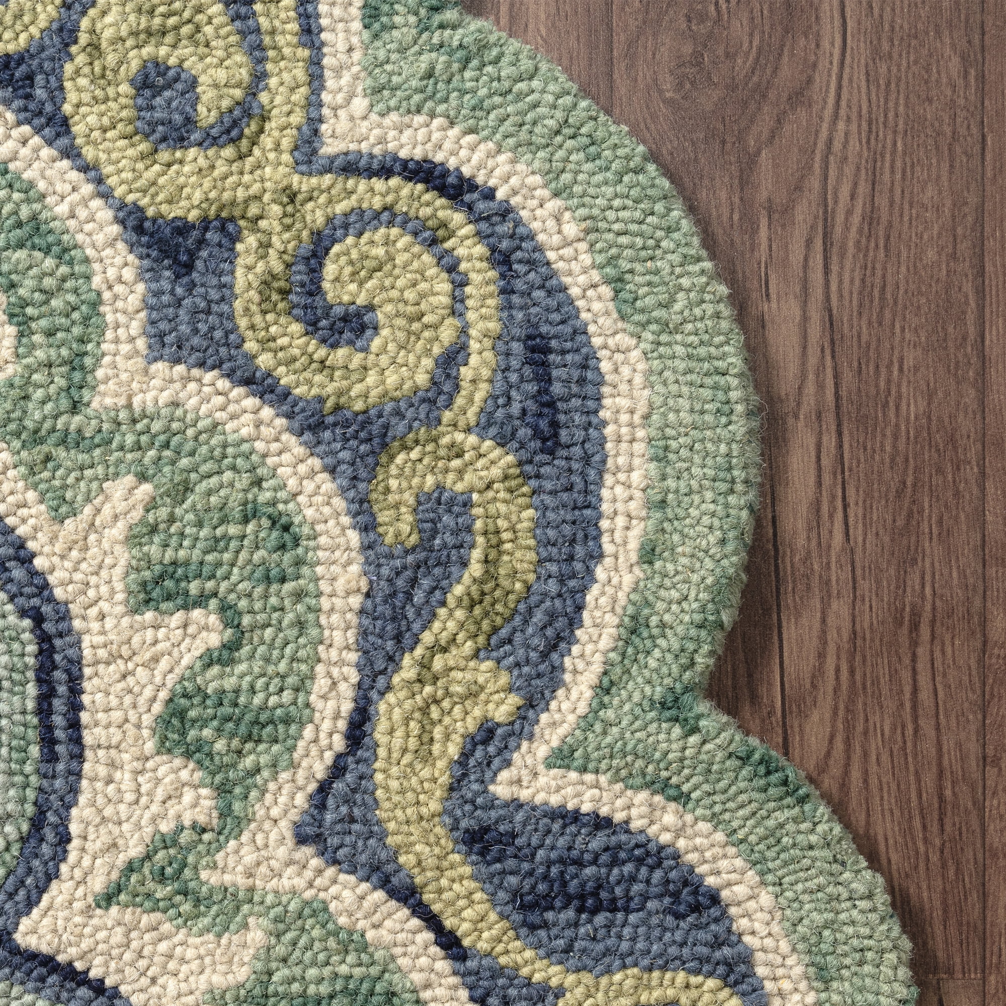 Ox Bay Emily 2'3" x 3'10" Green Floral Medallion Indoor Hearth Area Rug