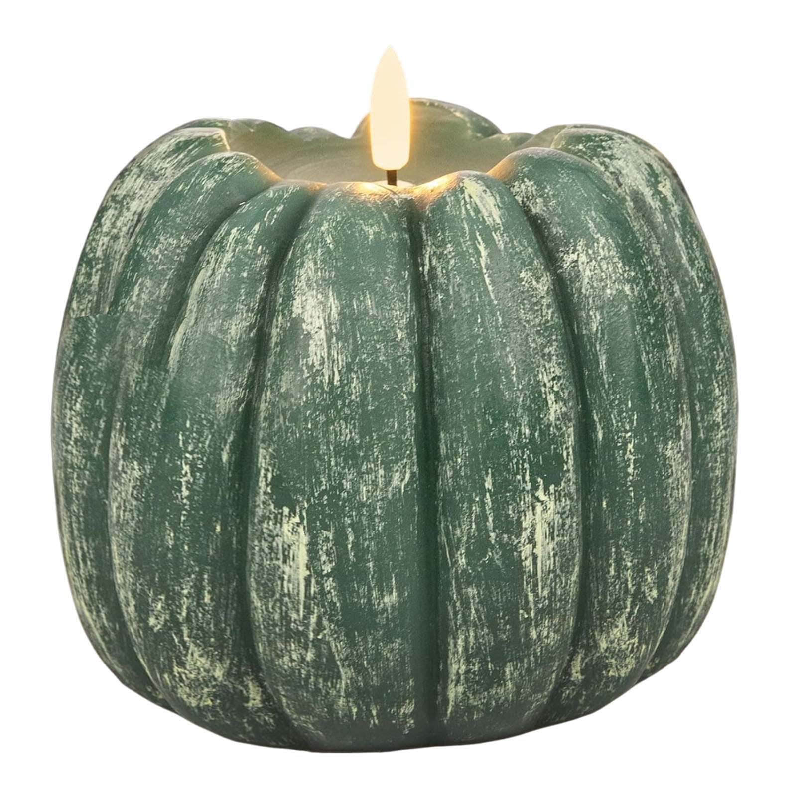 Flameless Wax Pumpkin Candle with Remote, Timer, Dimmer, LED Battery Operated Flickering Candle for Thanksgiving Halloween, Fall Harvest Decor