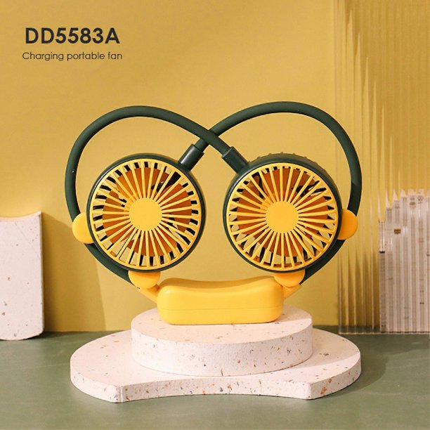 Portable Mini Neck Fan Hands-Free Fan USB Rechargeable Hanging Fans Air Cooling Wearable Neckband Fan Small and Foldable