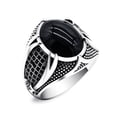 thumbnail image 2 of Xinyolin Retro Rhinestone Inlaid Alloy Men's Ring - Vintage Double Swords Finger Ring, 2 of 8