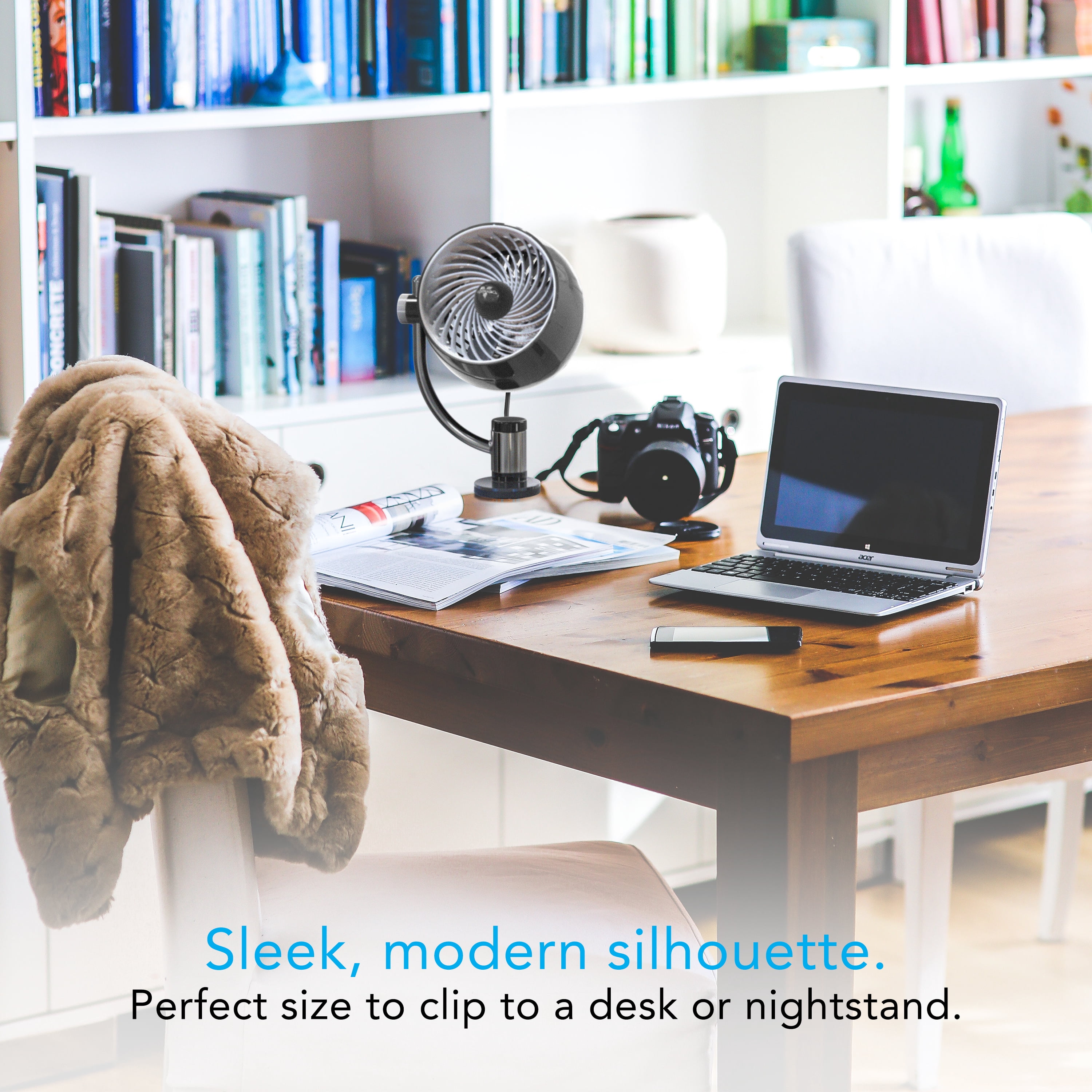Vornado Pivot3 Air Circulator Clip-on Fan, 11.72", Black