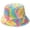 C, variant on CoCopeaunts Tie Dye Bucket Hat Thickened Warm Basin Hat Female Plush Colorful Rainbow Fisherman Hat Stage Costume Accessory