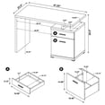 thumbnail image 3 of Irving 47-inch 2-drawer Office Computer Desk Cappuccino, 3 of 12