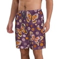 thumbnail image 2 of Kll Buffalo Plaid And Butterflys Men'S Casual Summer Beach Shorts Hawaiian Shorts With Pockets-Small, 2 of 9
