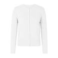 thumbnail image 4 of HBFAGFB Cardigan pour Femmes Col Rond à Boucle Chandail Tricoté Polyvalent Vestes à Manches Longues Blanc Taille TG, 4 of 5