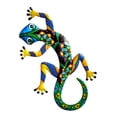 thumbnail image 3 of Decoración de pared de geco, escultura de pared de lagarto de metal, decoración de pared de geco para exteriores verde, 3 of 9