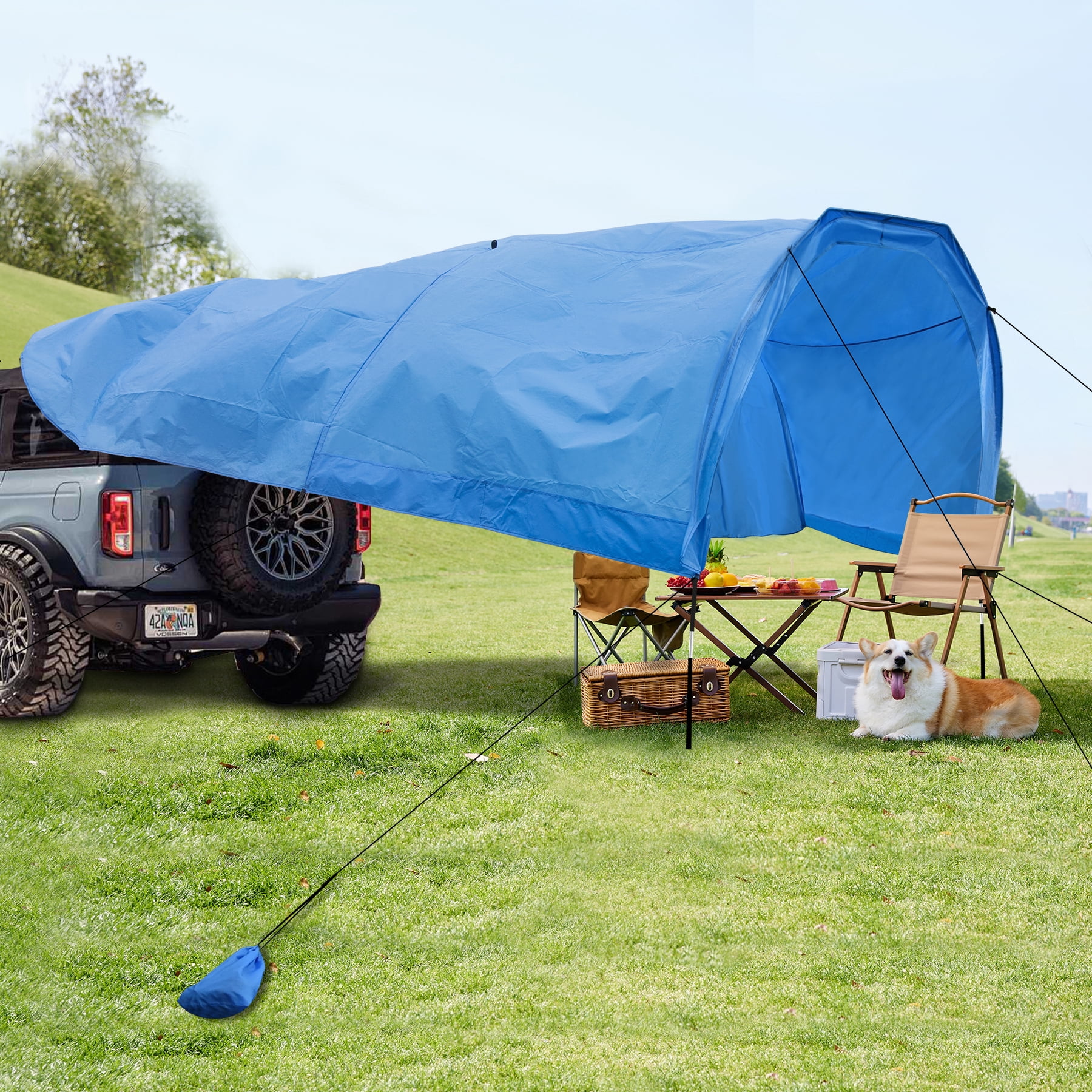 New Beach Shade with Quiet Canopy, The Beach Shade Canopy，Beach Canopy - Covers Up to 8 People, 200 Sq. Ft. of Shade, Sets Up in 3 Minutes, Lightweight, Compact, Wind Assist Included