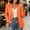 Orange, variant on Womens Open-Front Collarless Blazer, Long Sleeve Loose Fit Solid Color Suit Jacket, Casual Lightweight Outerwear For All Seasons(Pink,L)