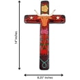 thumbnail image 2 of Urbalabs Western 14 Inch Wall Cross Red With Detailed Stars, Arrows And A bull Center Distressed Wall Hanging Cross Country Wall Decor Room Decoration Office Church Home (Yellow Rose Longhorn), 2 of 7