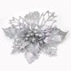 thumbnail image 2 of 5Pcs Christmas Glitter Poinsettia Flowers Glitter Christmas Tree Ornaments Artificial Poinsettia Flowers for Wedding Christmas Wreath Tree Decoration, 2 of 5
